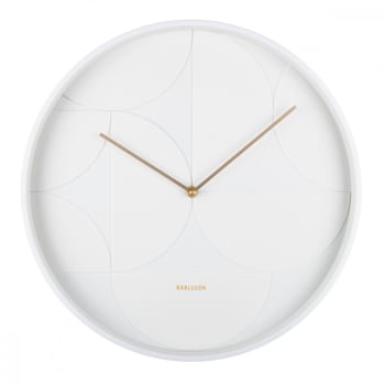 Echelon circular - Horloge murale d40cm métal blanc