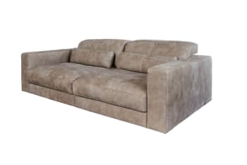 GIGANT - Extrabreites 3-Sitzer Sofa aus Leder, taupe