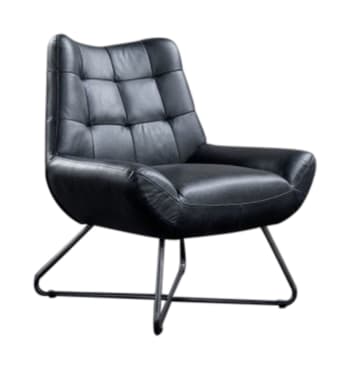 SNOOZE - Sessel aus Leder, schwarz