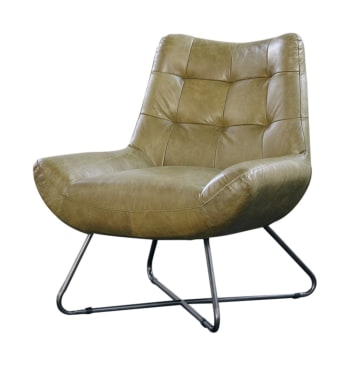 SNOOZE - Sessel aus Leder, olivgrün