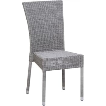 ISABELLE - Chaise de jardin tressée en résine gris