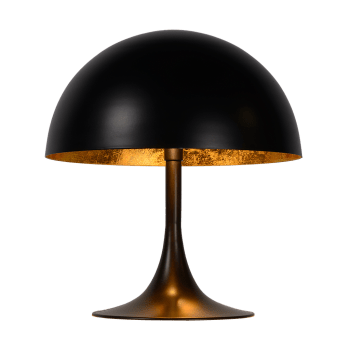 Braga - Runde Tischleuchte aus Metall, schwarz und gold