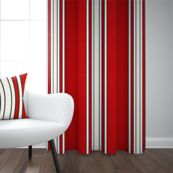 ESPELETTE AMARANTE - Rideau en coton rouge 168 x 250 cm