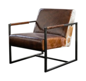 LIANO - Sessel aus Leder, braun