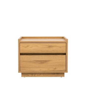 Since - Table de chevet 2 tiroirs en bois clair