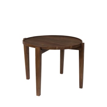 Shane - Table d'appoint ronde en bois ø59cm - Bois foncé