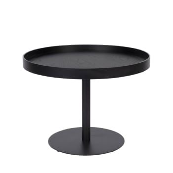 Yuri - Table d'appoint ronde en bois et métal D56cm noir