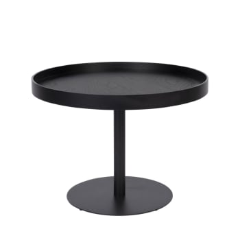 Yuri - Table d'appoint ronde en bois et métal ø56cm - Noir