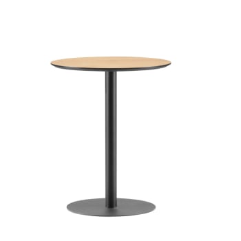Pure - Table bistrot ronde en bois et métal D60cm bois clair