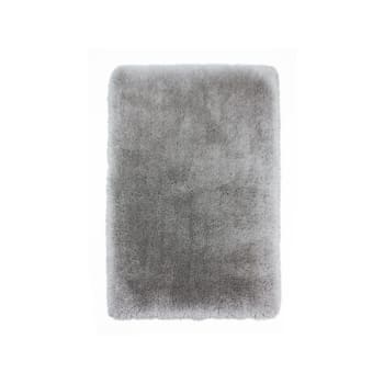 Pearl - Tapis shaggy épais en polyester Gris Clair 80 x 150