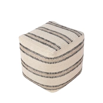 Bally - Pouf carré en laine 40x40cm beige