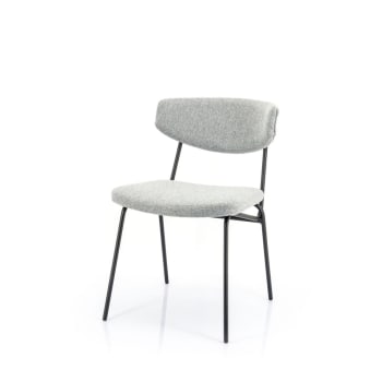Crockett - Lot de 2 chaises en tissu et métal gris