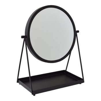 Tischspiegel aus Metall, 49x40x21 cm, Schwarz