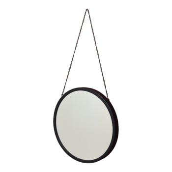 Spiegel aus Metall, 35x35x4 cm, Schwarz