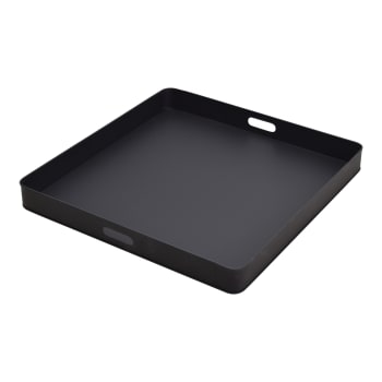 Tablett aus Metall, 7x60x60 cm, Schwarz