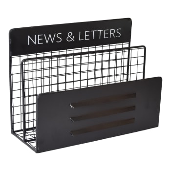 Briefständer aus Metall, 20x27x11 cm, Schwarz