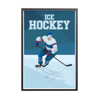 HOCKEY - Affiche Hockey - Illustration "Ice Hockey" 30x40cm