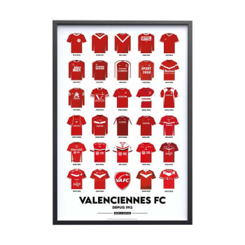 FOOTBALL - Affiche Foot -VALENCIENNES FC Maillots Historiques   30 x 40 cm