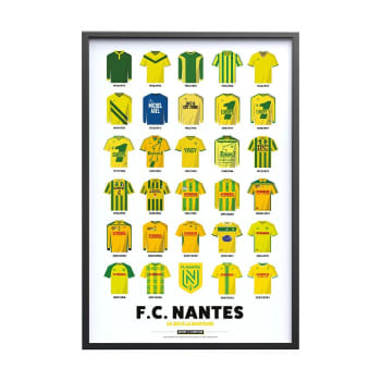 FOOTBALL - Affiche FC Nantes - Maillots Historiques 40x60  cm
