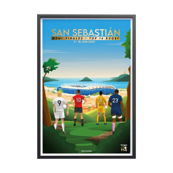 RUGBY - Affiche Top 14 - Demi-Finale San Sebastian 30x40cm