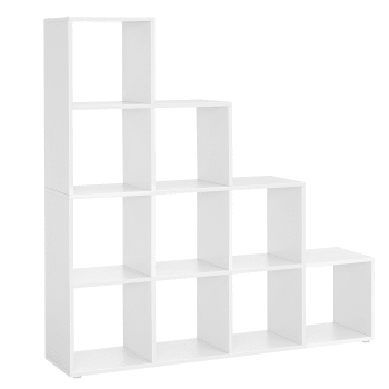 Bibliothèque 6 compartiments meuble de rangement ouvert étagère livres  horizontale pour bureau salon chambre 120 x 33 x