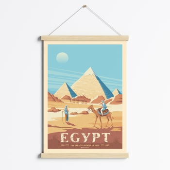 Affiche Le Caire Egypte + Cadre Magnétique (Bois) 50x70 cm