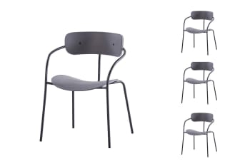 Alexia - 4er Set Design-Stühle, dunkelgrau