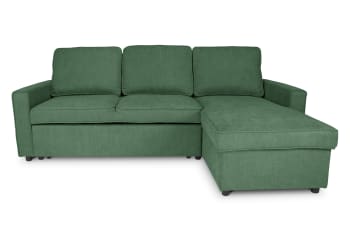 KENNEDY - Divano letto angolare con contenitore verde abete