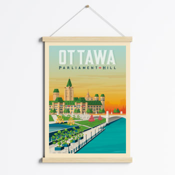 Affiche Ottawa Canada + Cadre Magnétique (Bois) 50x70 cm