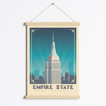 Affiche New York Etats-Unis + Cadre Magnétique (Bois) 50x70 cm