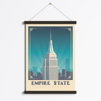 Affiche New York Etats-Unis + Cadre Magnétique (Bois Noir) 50x70 cm