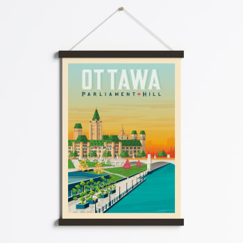 Affiche Ottawa Canada + Cadre Magnétique (Bois Noir) 50x70 cm