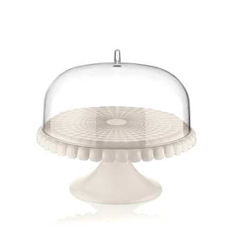 TIFFANY - Présentoir à gâteau en acrylique blanc avec cloche 30 cm