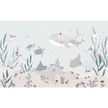 OCEAN FIELD - papier peint panoramique fond marins gris 4m x 2,48m