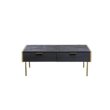 Ange - Table basse en bois noir 110 cm