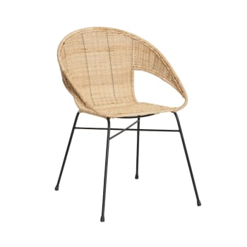 Aurélien - Chaise en rotin marron 56 cm