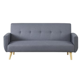 Malmo - Skandinavisches Sofa, 3-Sitzer, grau, umwandelbar