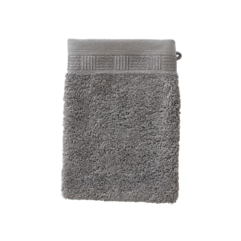 Titane - Gant de toilette Gris Etain bouclette jacquard gris 15 x 21 cm