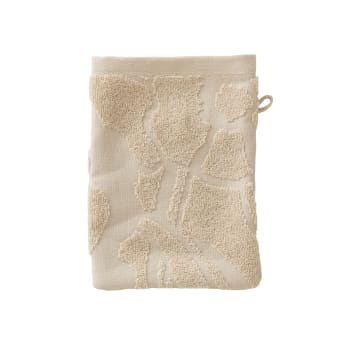 Gisele - Gant de toilette bouclette ciselé uni beige 15 x 21 cm
