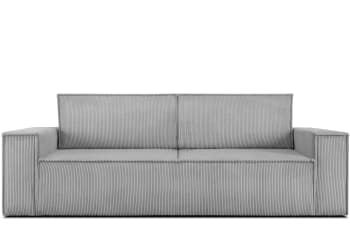 NAPI - Sofa 3 Sitzer mit Schlaffunktion, in Pet Friendly Cord-Stoff, hellgrau