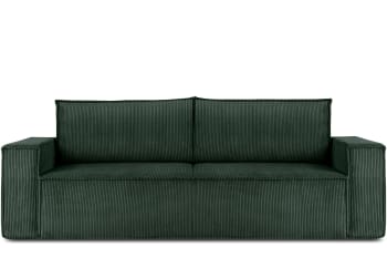 NAPI - Sofa 3 Sitzer mit Schlaffunktion, in Pet Friendly Cord-Stoff, grün