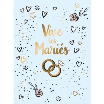Carte Mariage Vive Les Mariés Lettres Dorées