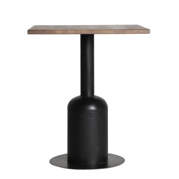Mesa bar, de madera de álamo, en color negro, de 60x60x71cm