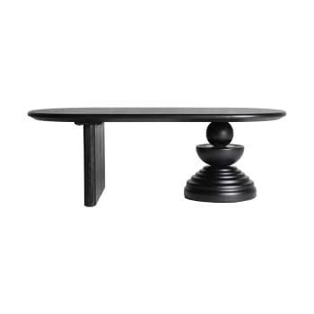 Table Basse en Bois de Pin Recyclé Noir, 120x60x40 cm