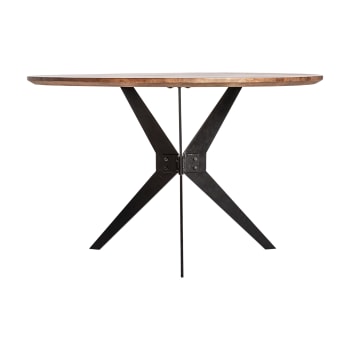 Table Salon en Bois de Mangue Noir, 120x120x76 cm