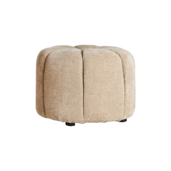 Pouf in velluto beige 49x49x39 cm