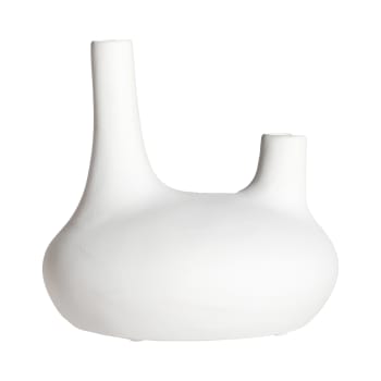 Vase en Céramique Blanc, 17x17x17 cm