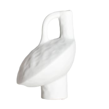 Vaso in Ceramica, colore Bianco, 15x20x24 cm