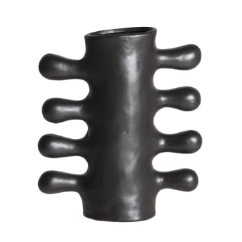 Jarrón de cerámica en color negro de 27x10x30cm