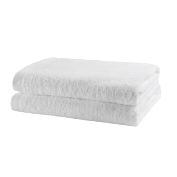 Como - 2er-Set Handtücher aus Baumwolle, 140 x 70, weiß